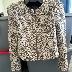Elegant Black and Cream Lace Women's Jacket mp19